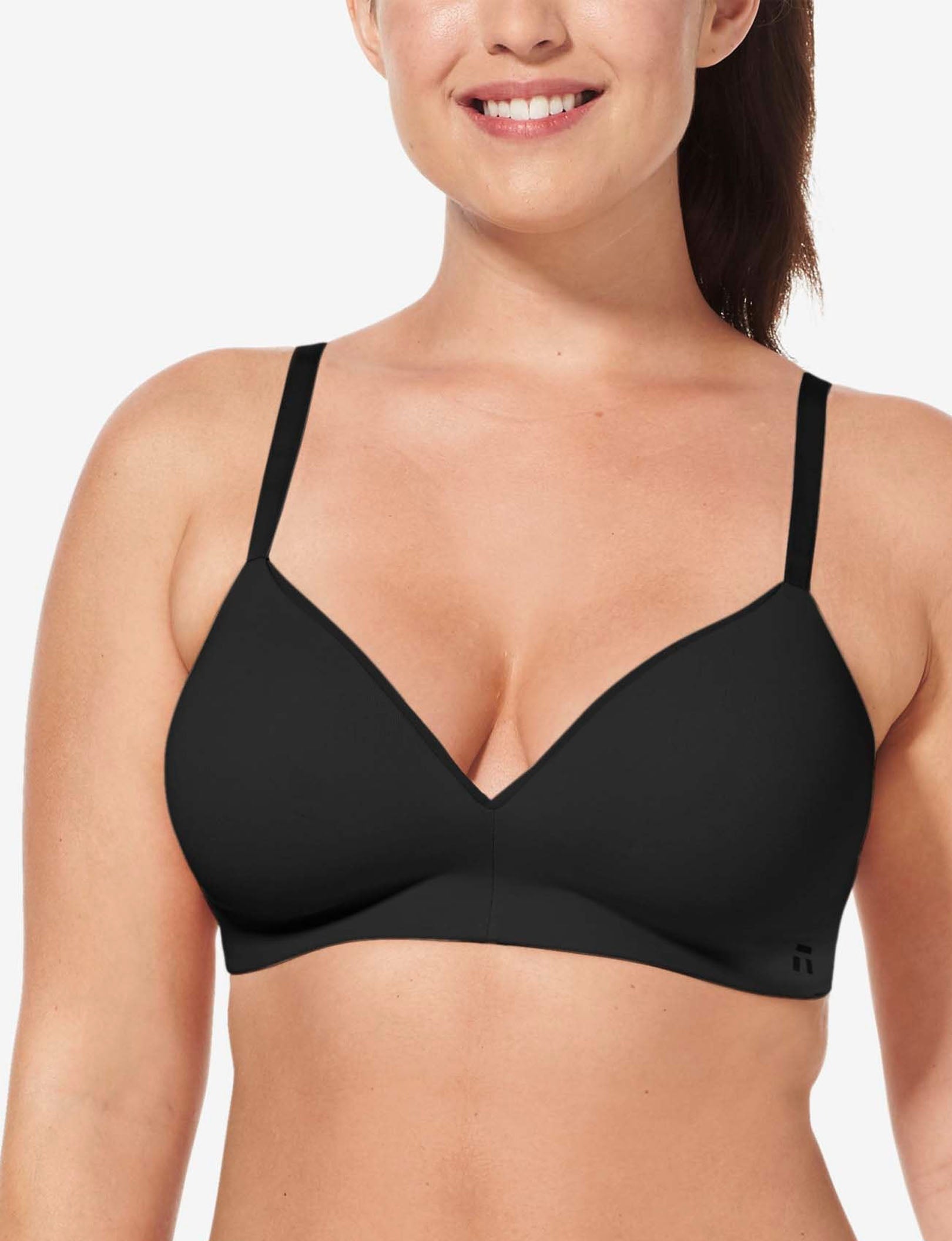 Cool Cotton Lightly Lined Wireless Bra::Black