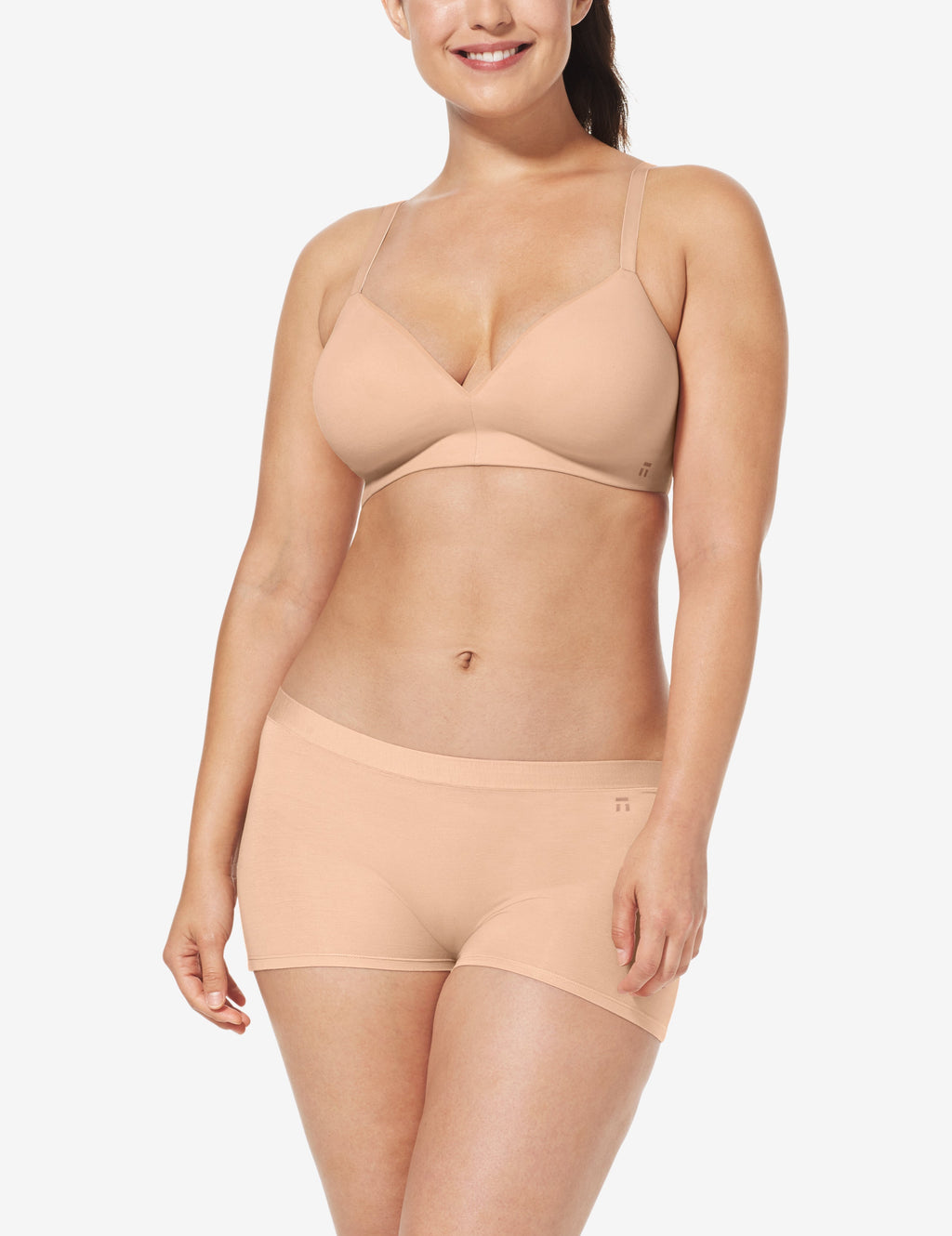Cool Cotton Lightly Lined Wireless Bra::Maple Sugar