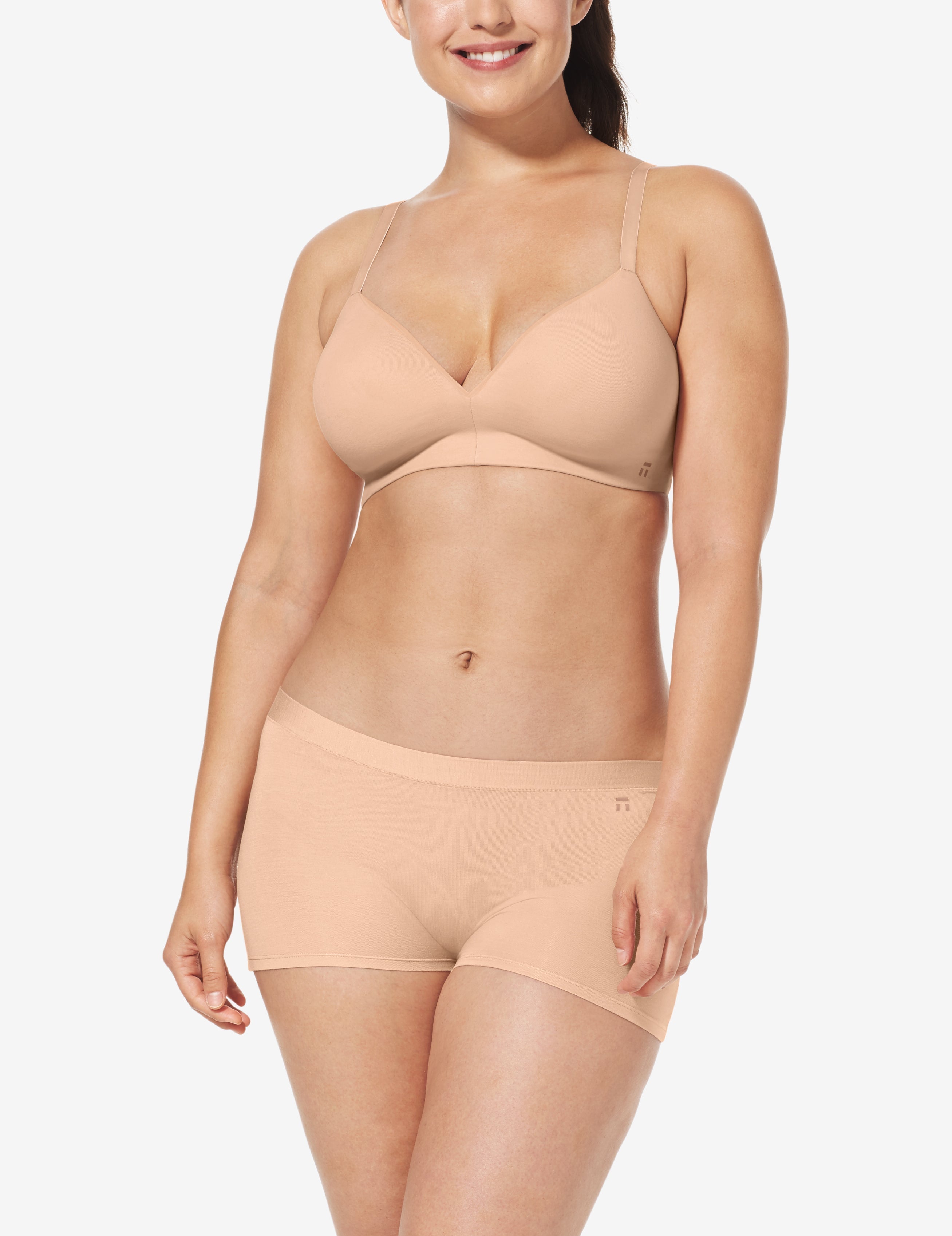 Cool Cotton Lightly Lined Wireless Bra::Maple Sugar