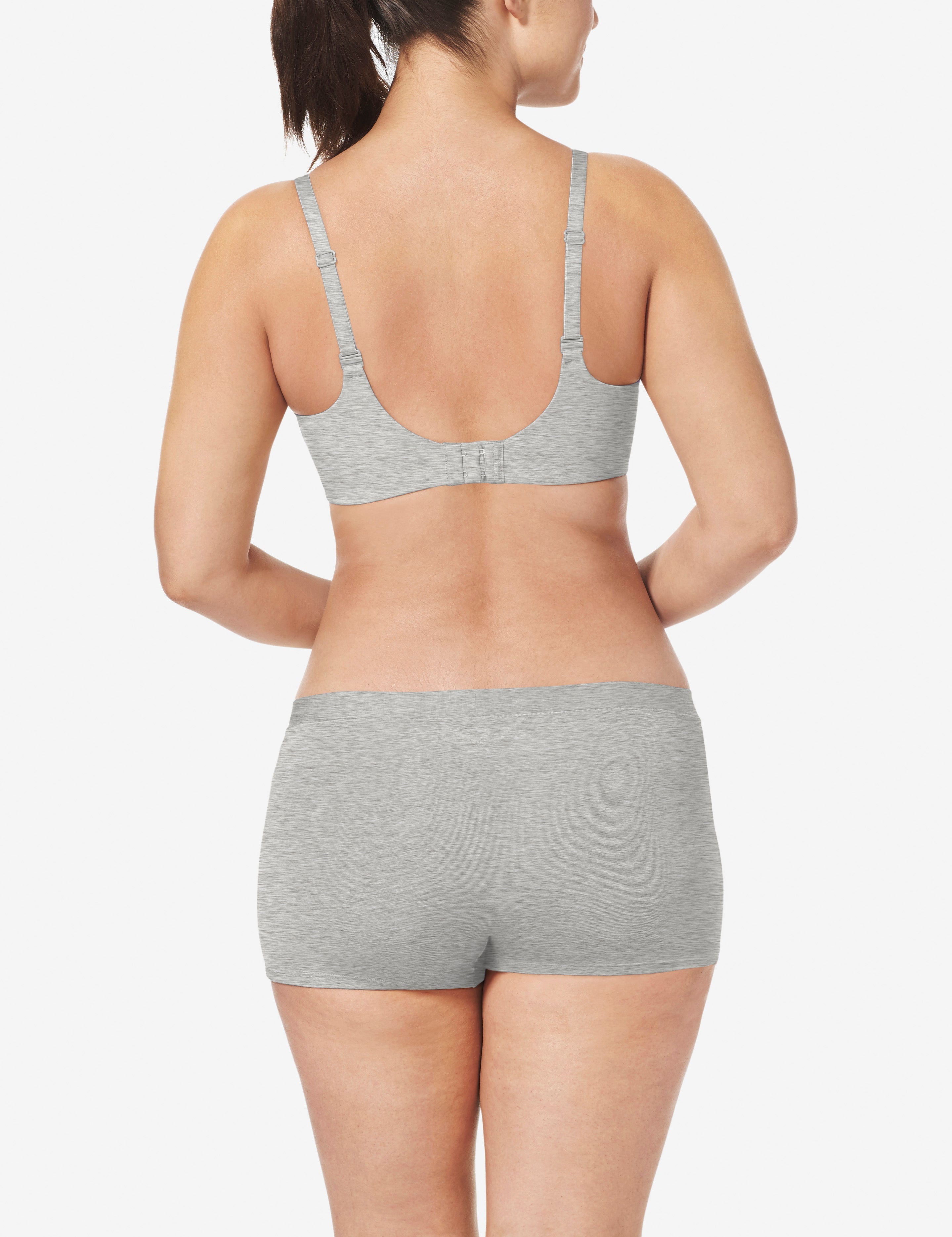 Cool Cotton Lightly Lined Wireless Bra::Heather Grey