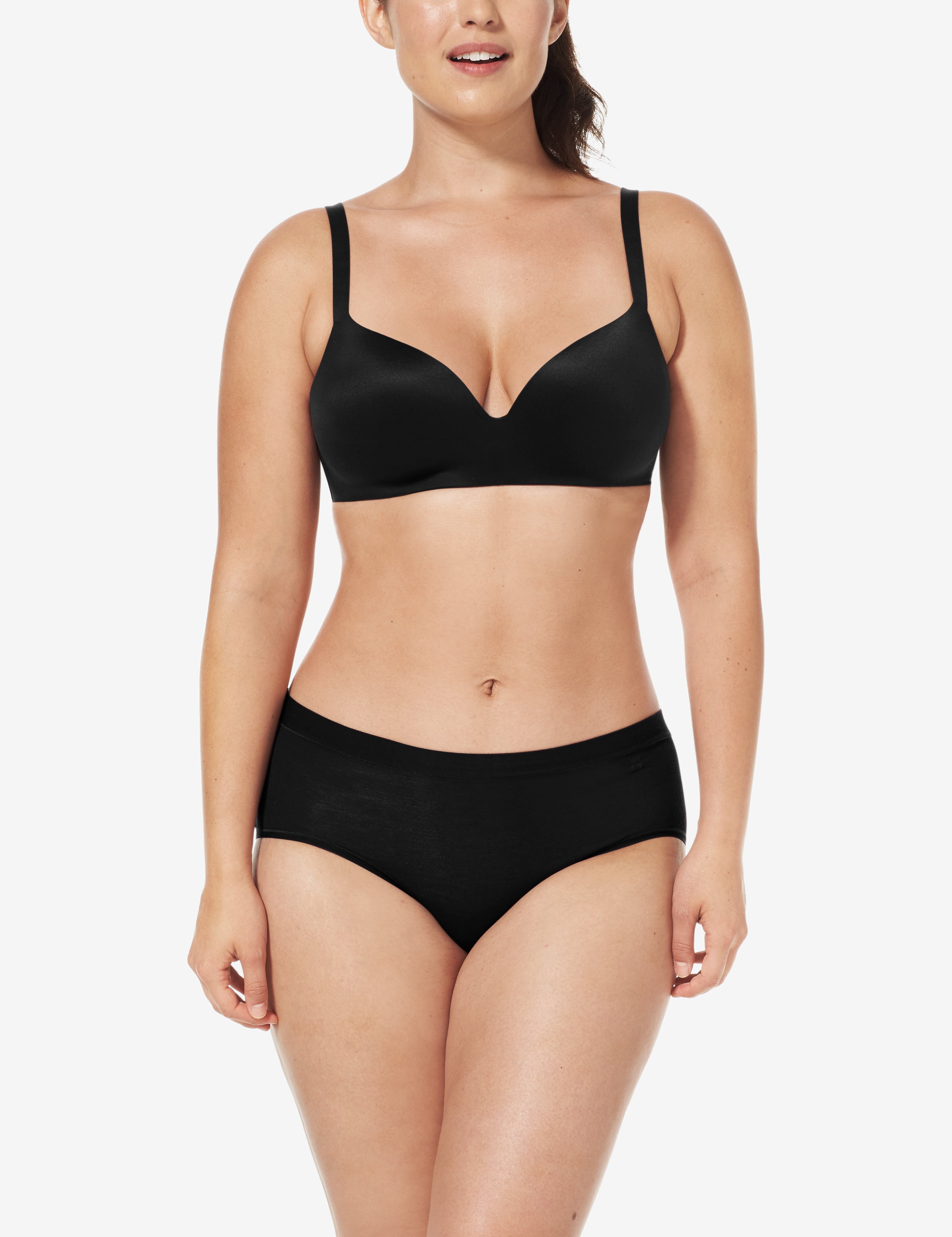 Second Skin Lightly Lined Demi Bra::Black