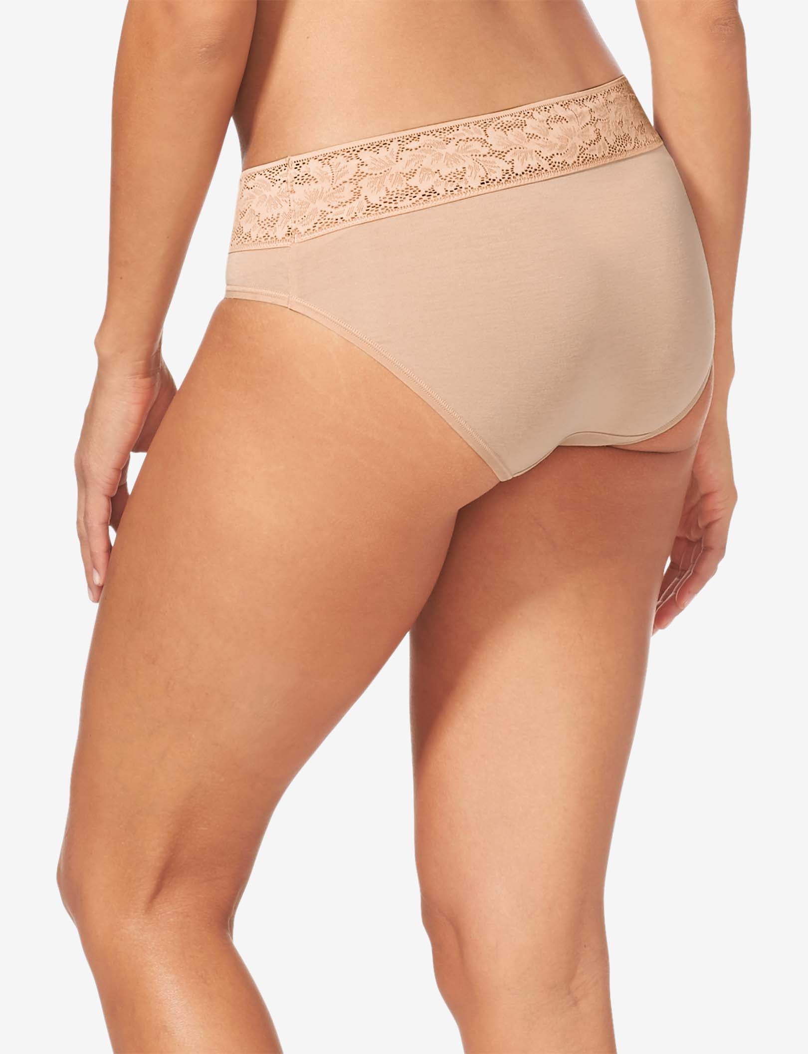Women's Second Skin Brief, Lace Waist::Maple Sugar Lace