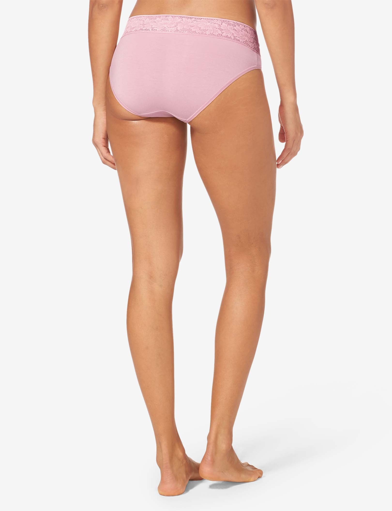 Women's Second Skin Brief, Lace Waist::Mauve Shadows Lace