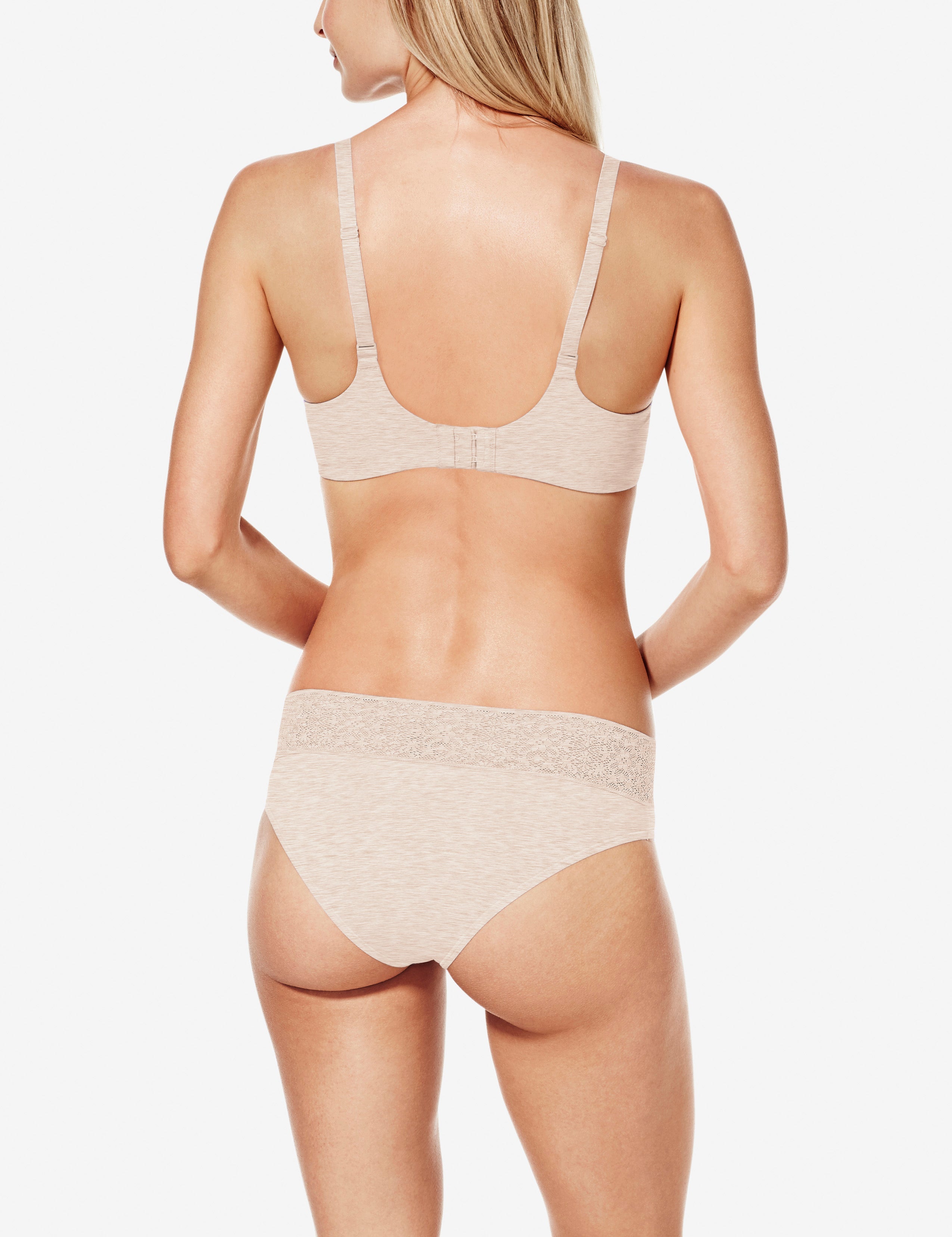 Cool Cotton Lightly Lined Wireless Bra::Oatmeal Heather