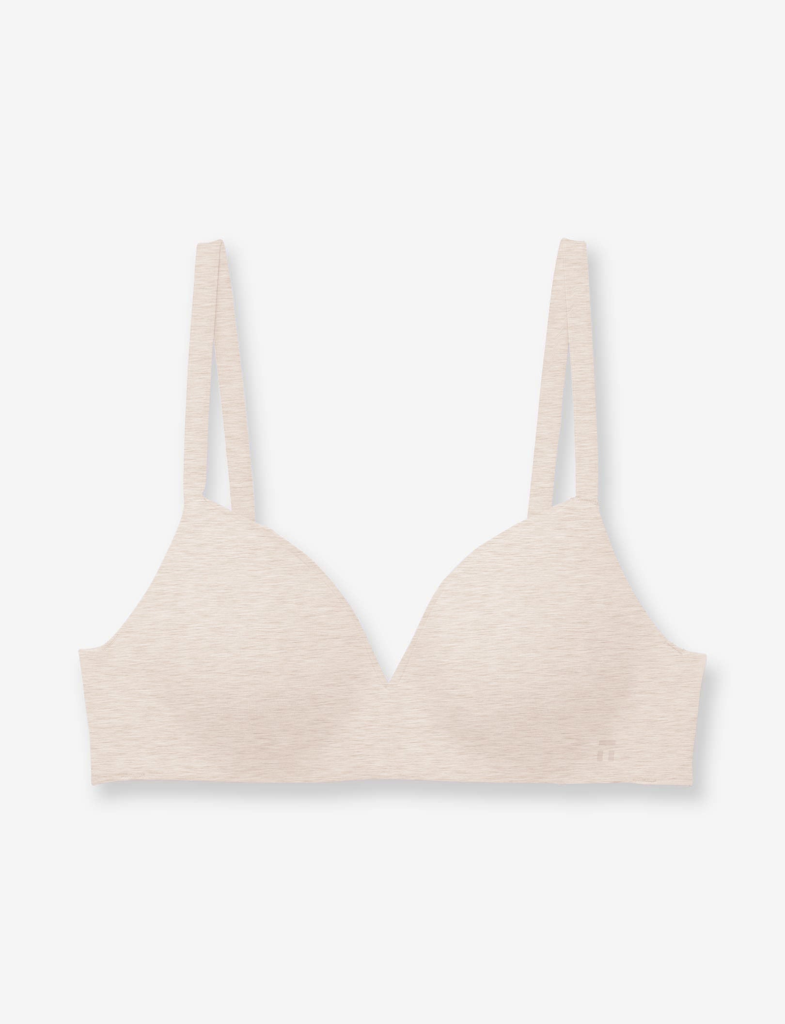 Cool Cotton Lightly Lined Wireless Bra::Oatmeal Heather