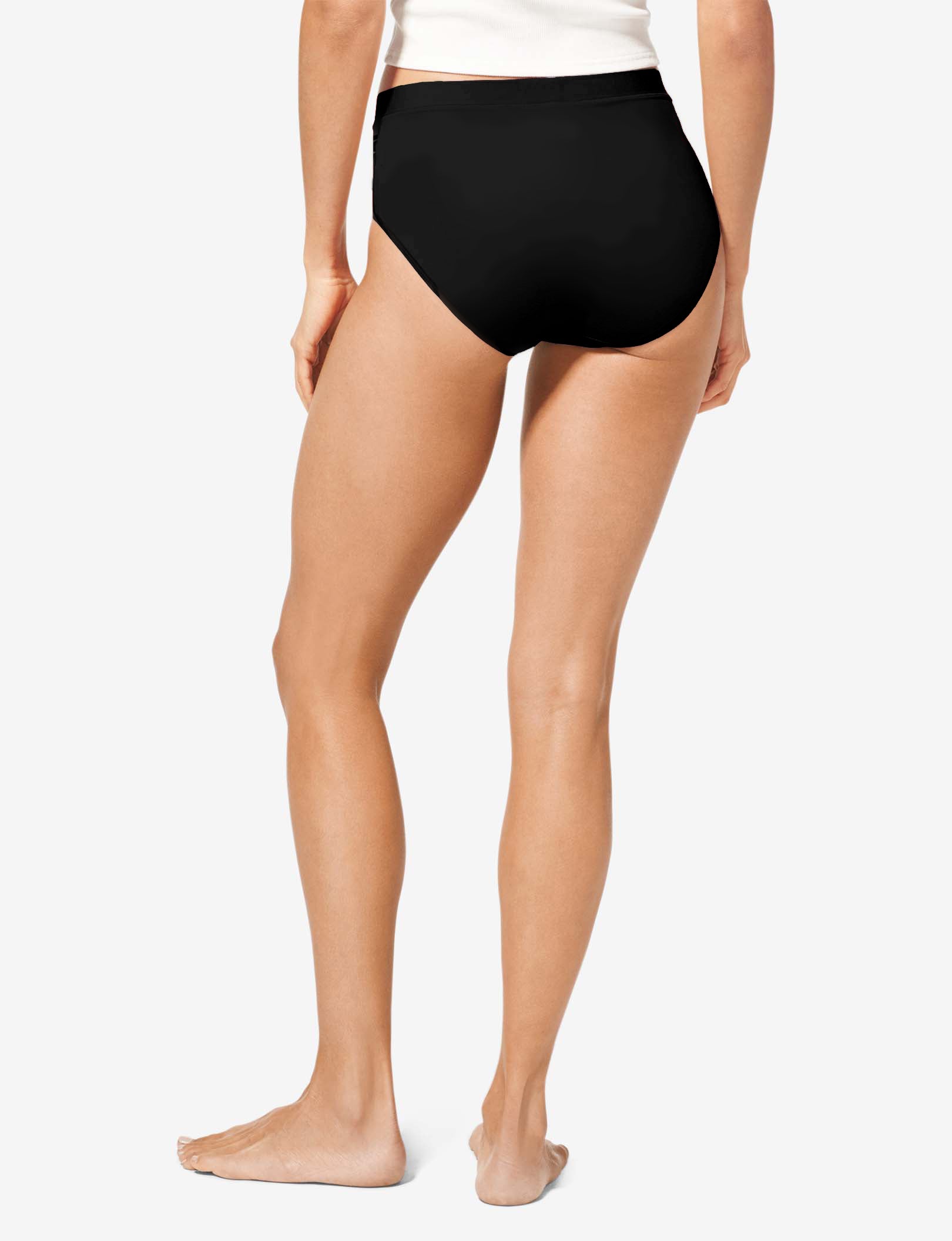 Women's Cool Cotton High Rise Brief::Black
