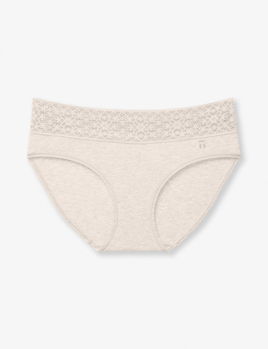 Women's Cool Cotton Brief, Lace Waist::Oatmeal Heather Lace Waist
