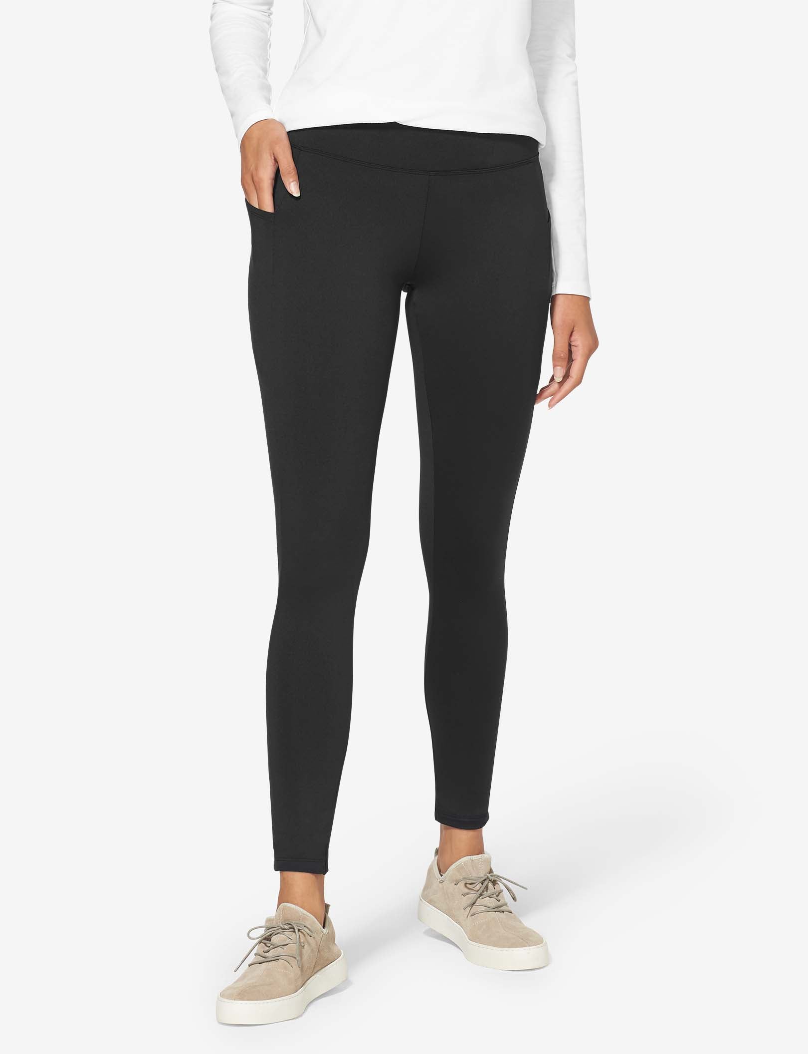 Women's Go Anywhere® Fleece Lined Brushed Legging::Black