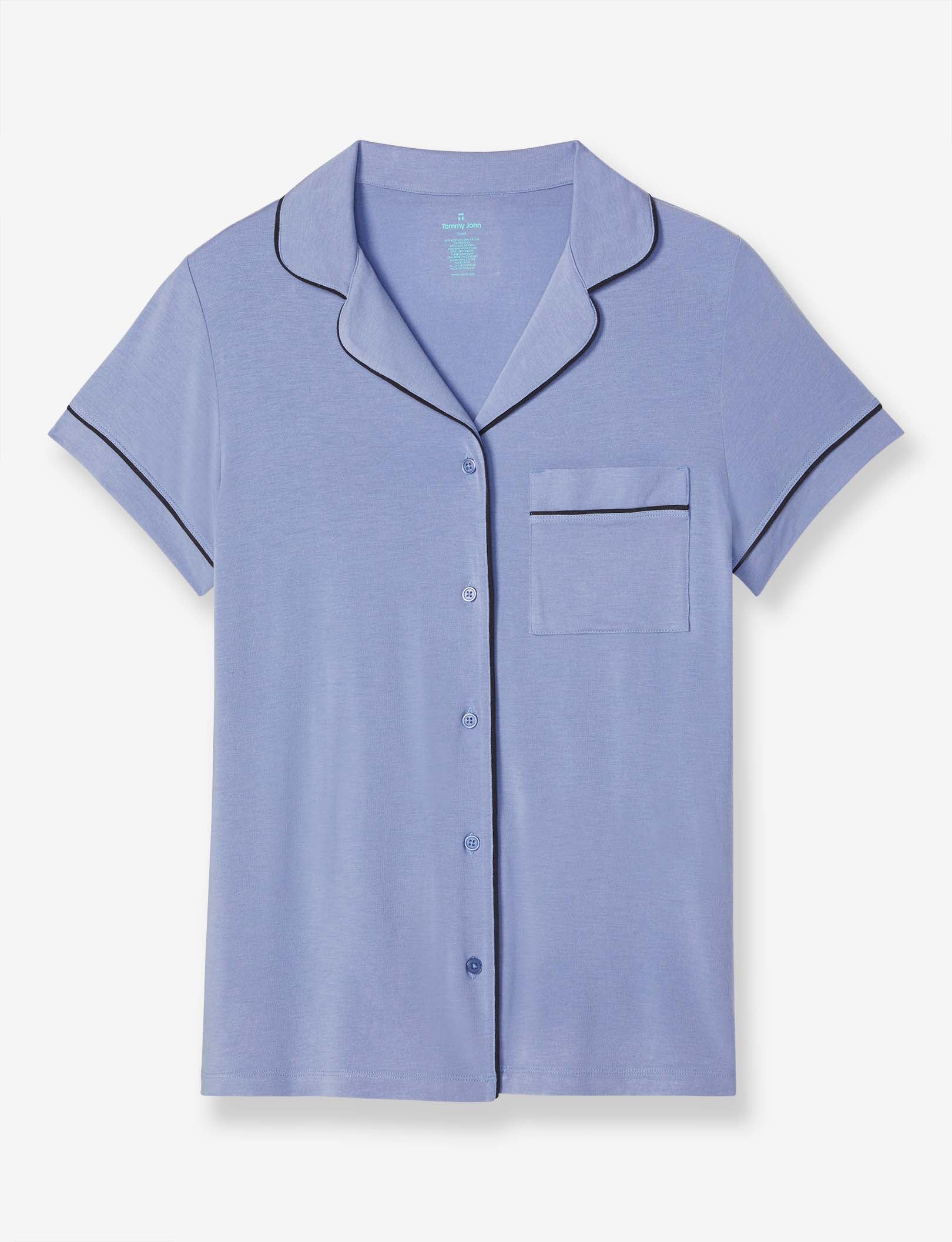 Women's Pajama Short Sleeve Top::English Manor