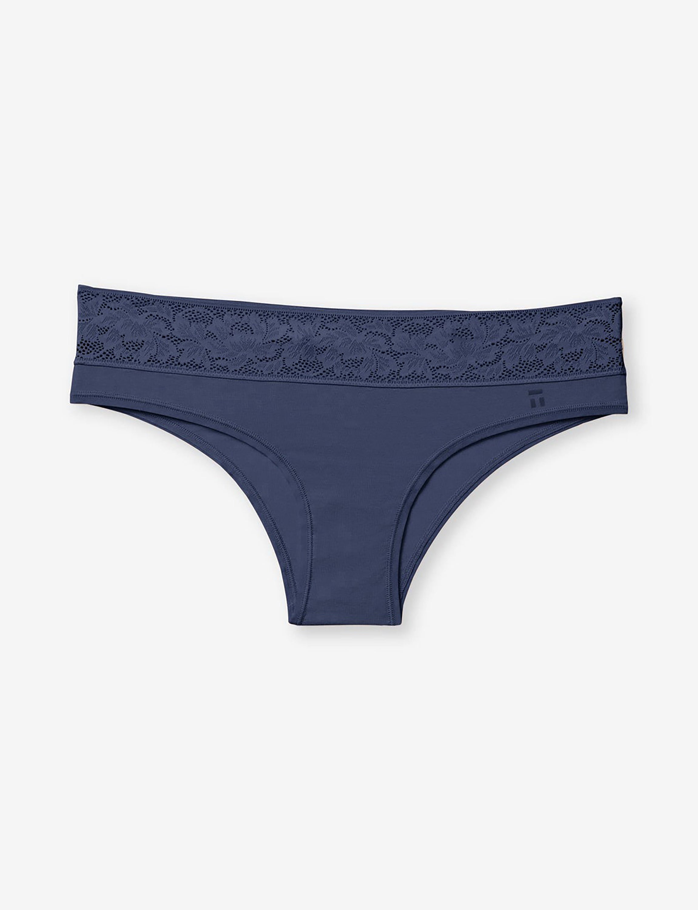Women's Second Skin Cheeky, Lace Waist::Dress Blues Lace