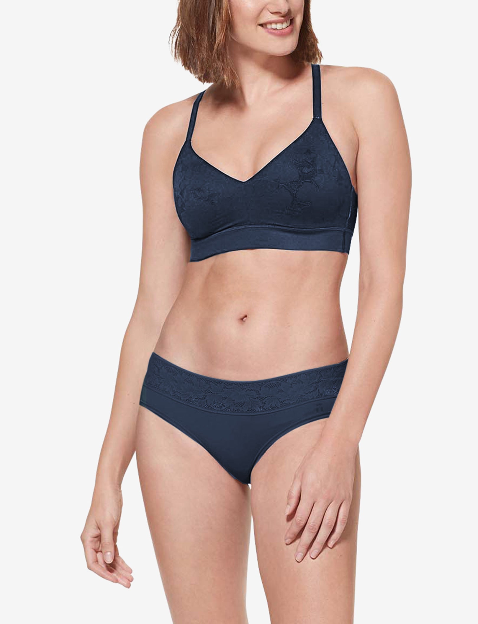 Second Skin Comfort Lace Bralette::Dress Blues Lace