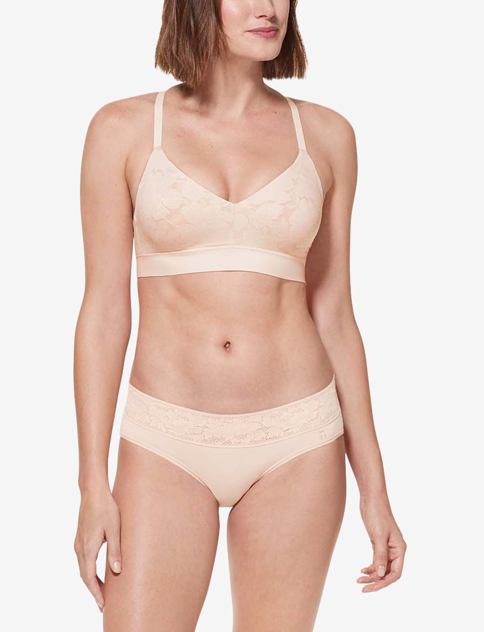 Second Skin Comfort Lace Bralette::Soft Pink Lace