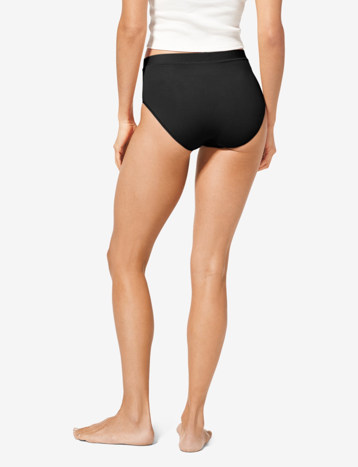 Women's Second Skin High Rise Brief::Black