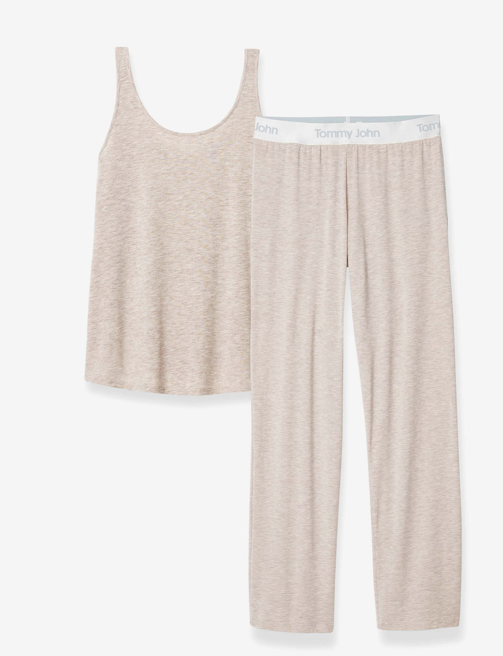 Women's Second Skin Sleep Tank & Pant Basic Set::Dove Heather