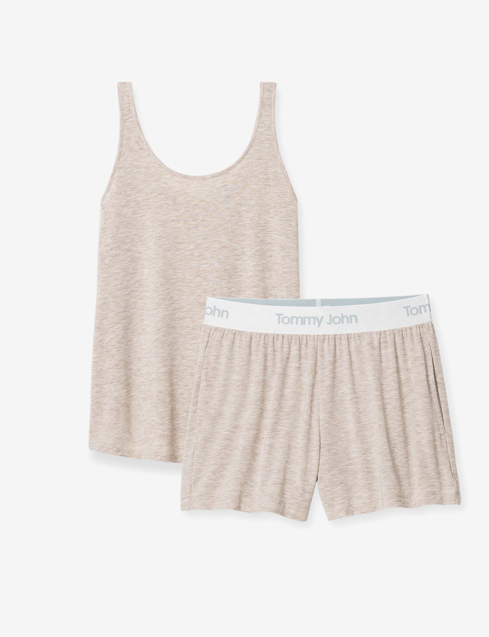 Women's Second Skin Sleep Tank & Short Set::Dove Heather