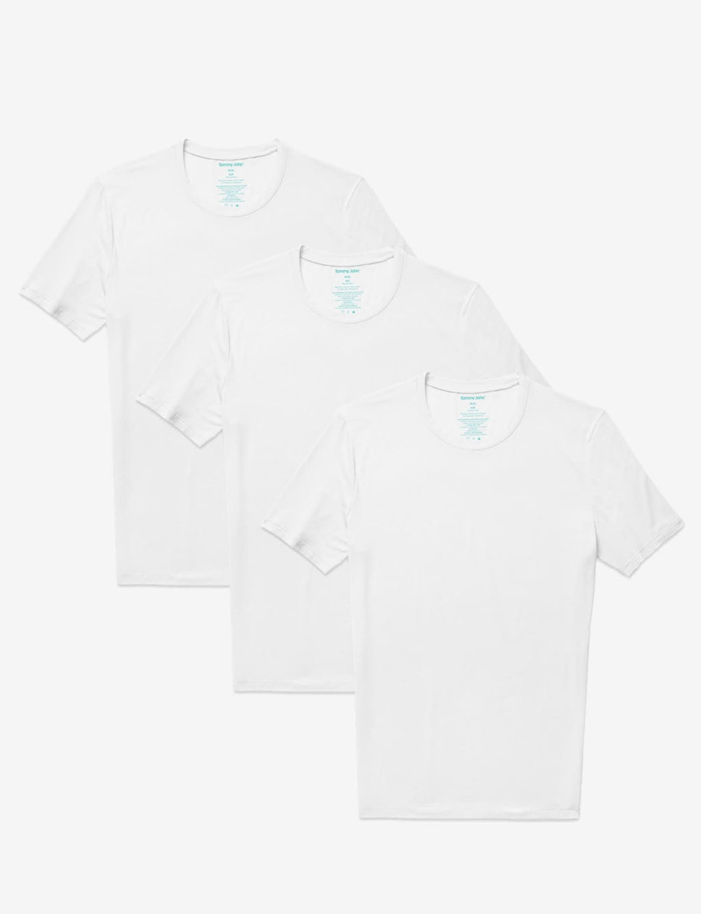 Second Skin Crew Neck Modern Fit Undershirt (3-Pack)::White
